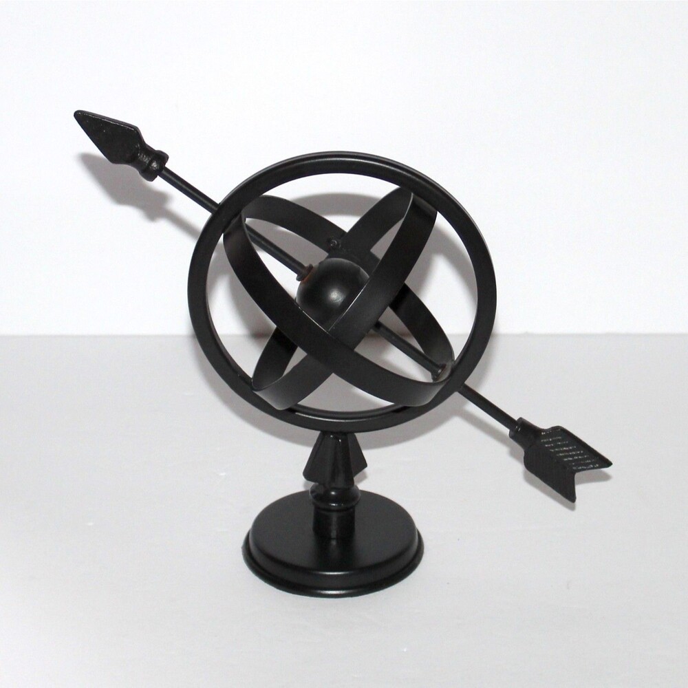 Armillary Sundial Globe Studio Decor Heritage Home black metal 8.5" figure